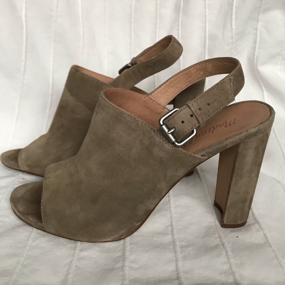 Madewell tan suede heels